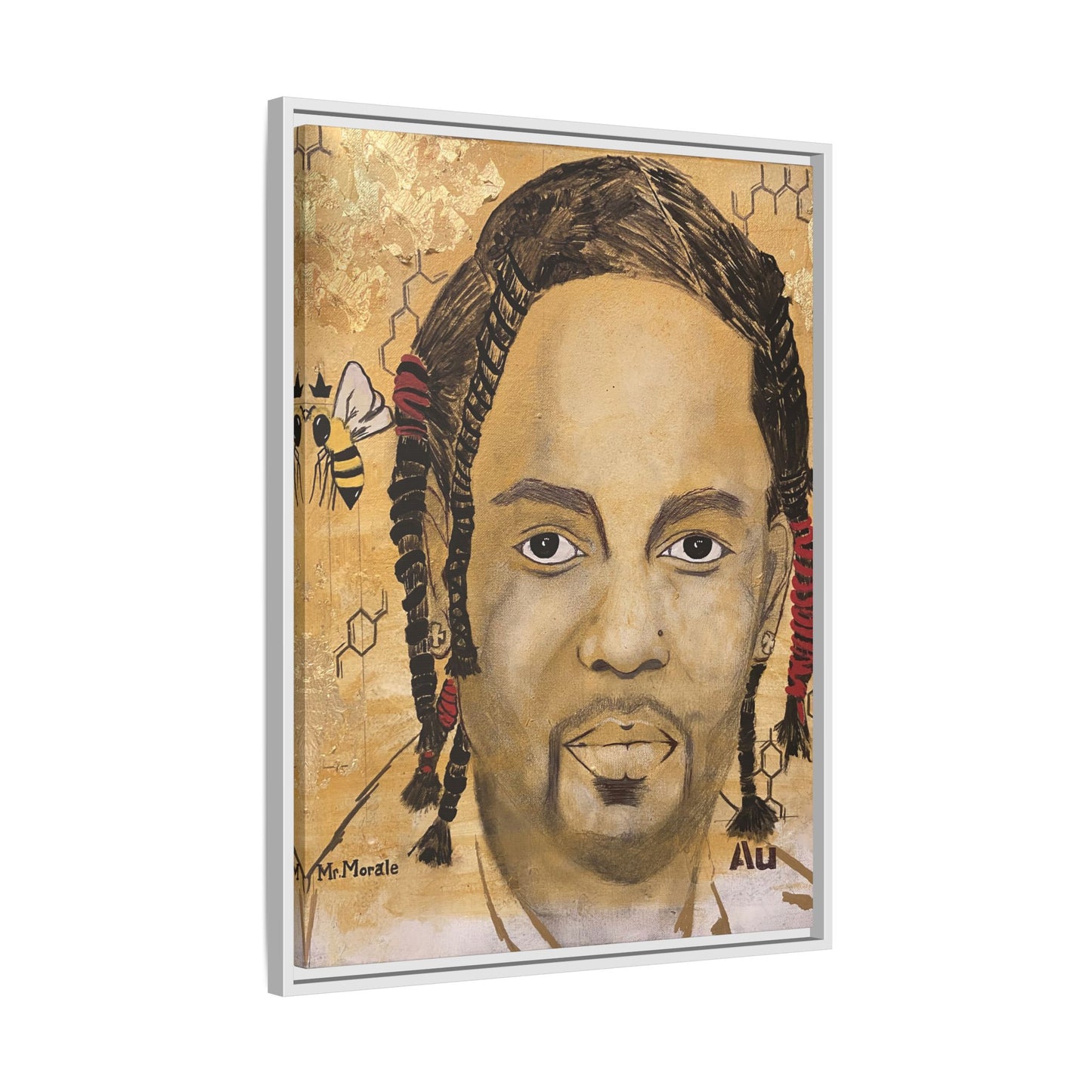 Mr. Morale- Gold "Au" Series Framed Matte Canvas Art
