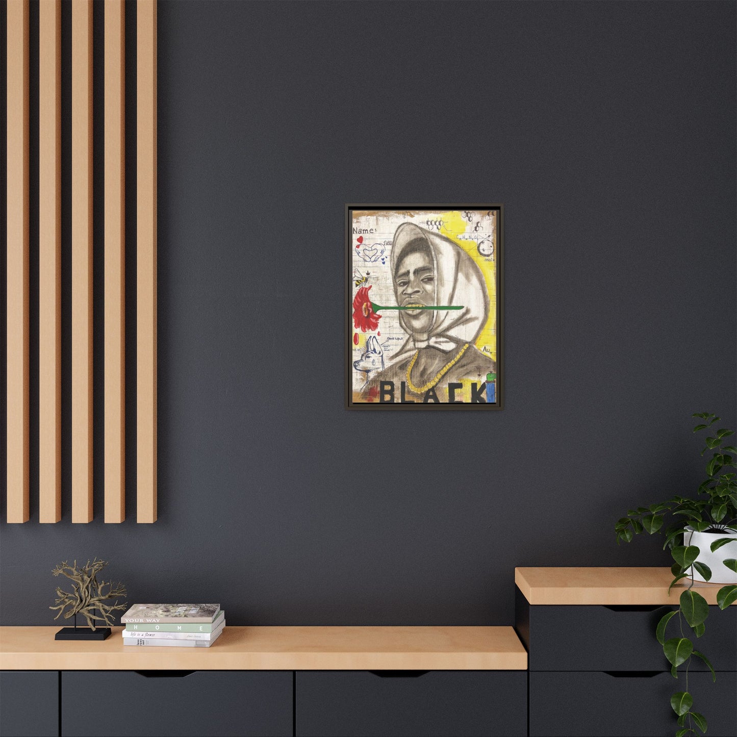 Gold In My Mouth -Framed Matte Canvas Art