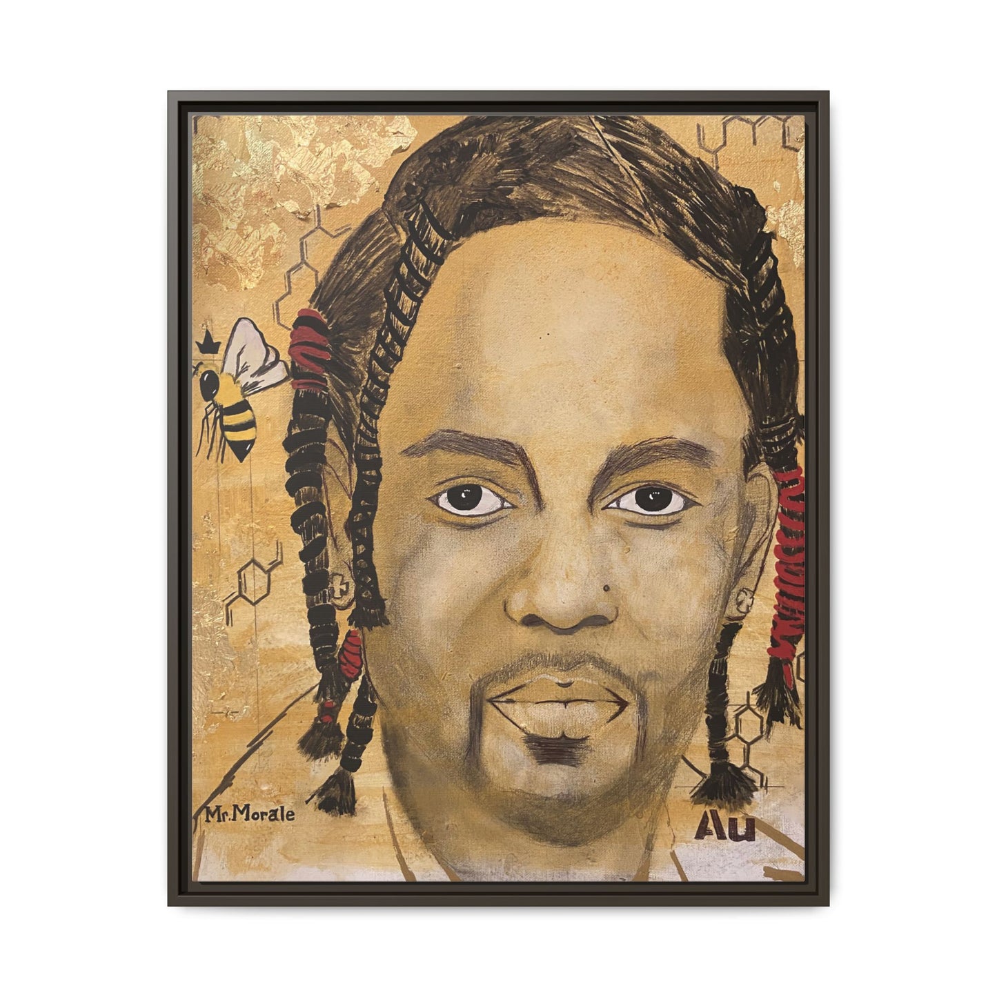 Mr. Morale- Gold "Au" Series Framed Matte Canvas Art