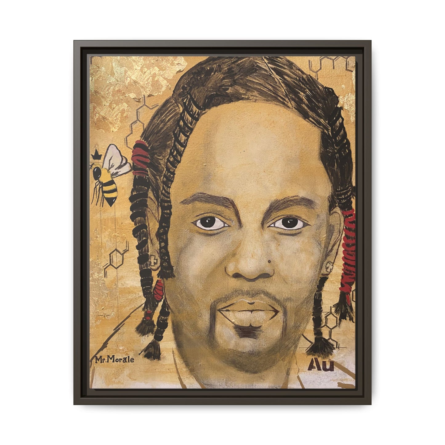 Mr. Morale- Gold "Au" Series Framed Matte Canvas Art