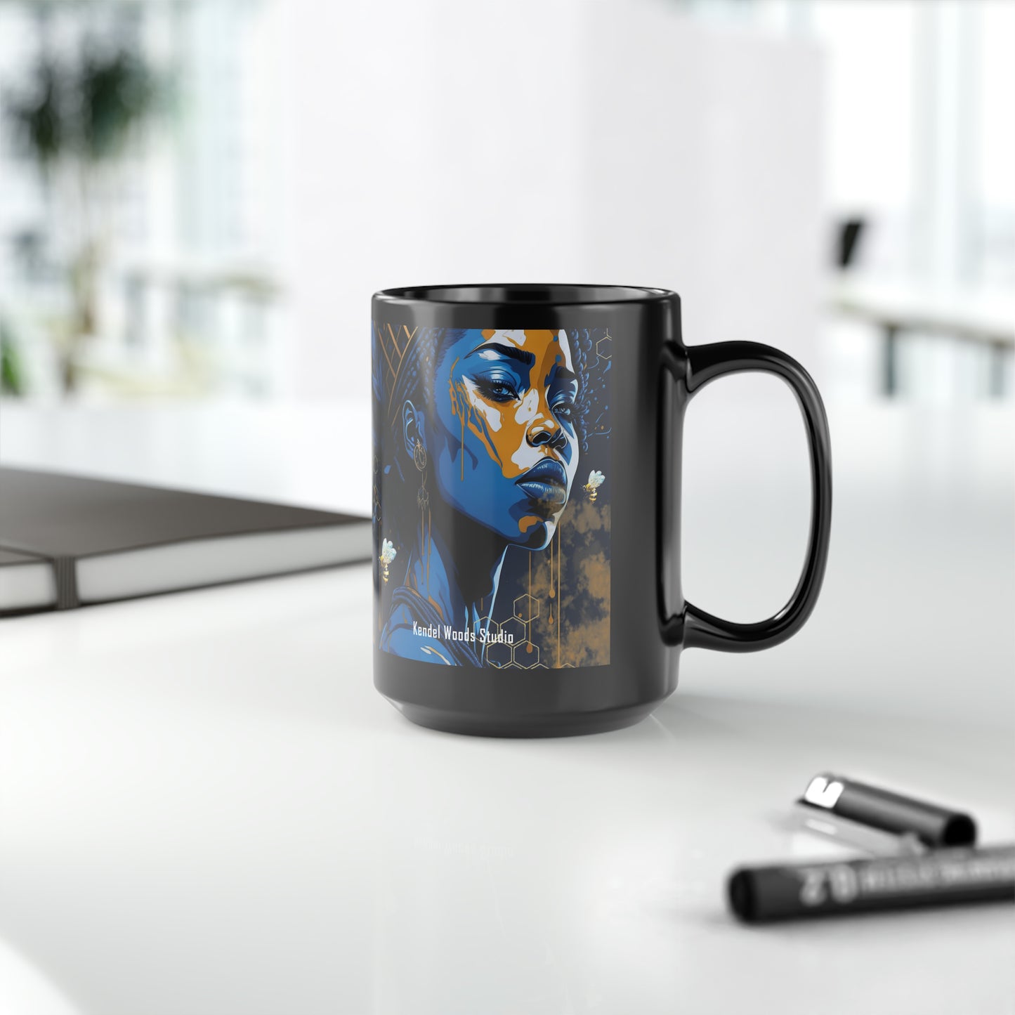 New Type Blue Black Mug, 15oz
