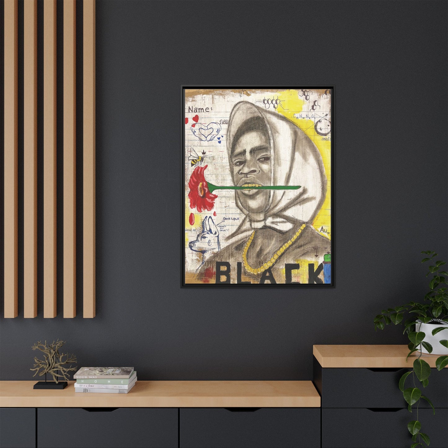 Gold In My Mouth -Framed Matte Canvas Art