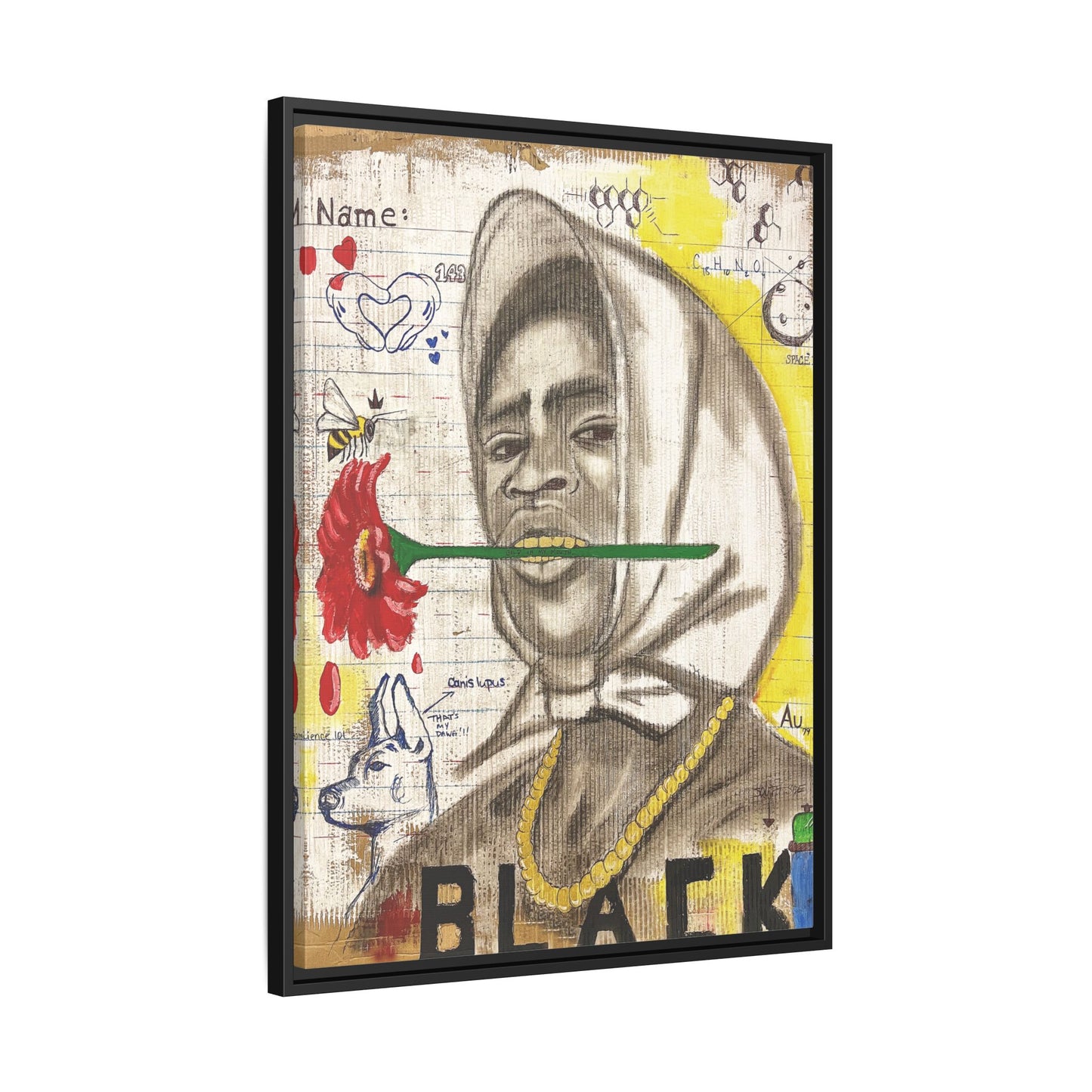 Gold In My Mouth -Framed Matte Canvas Art