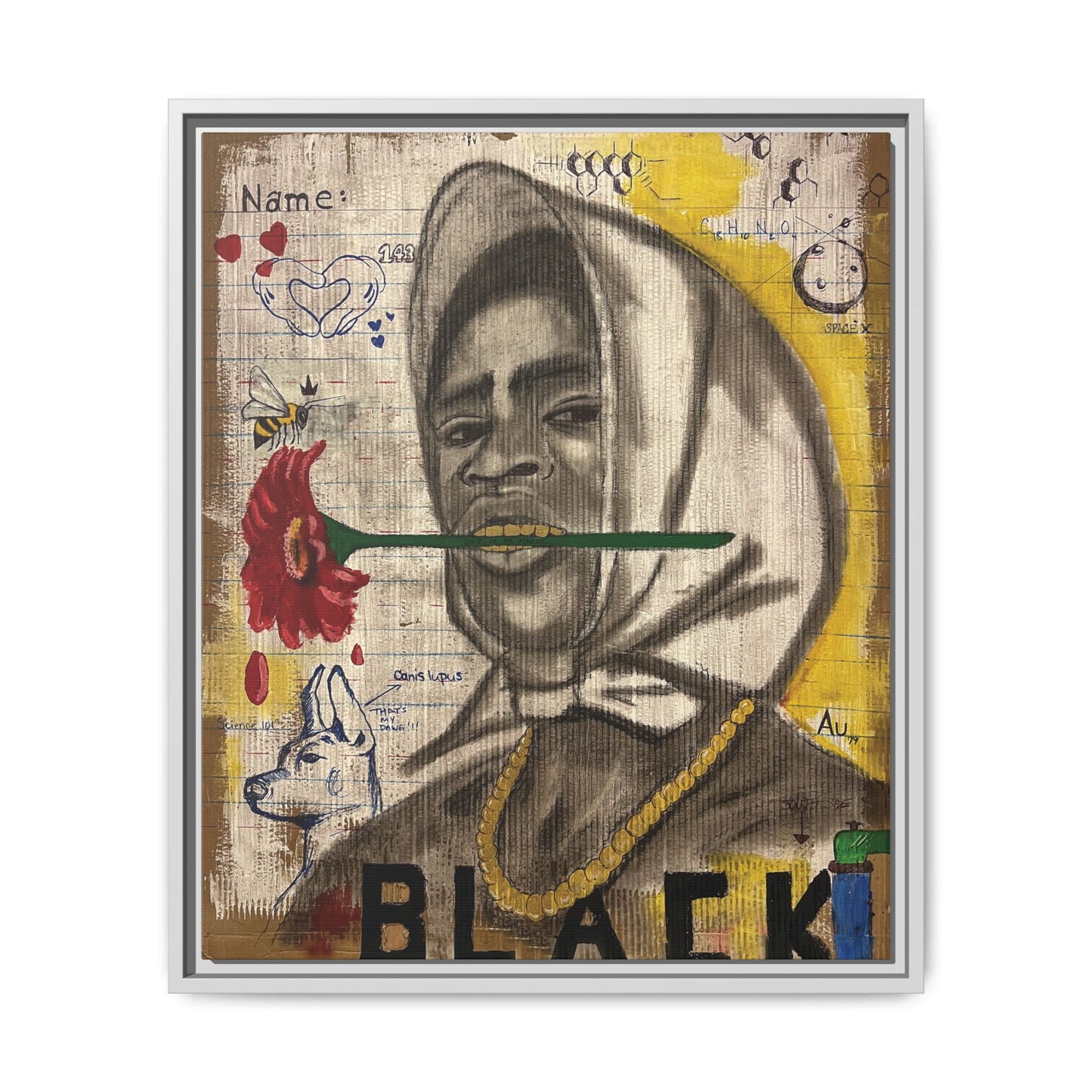Gold In My Mouth -Framed Matte Canvas Art