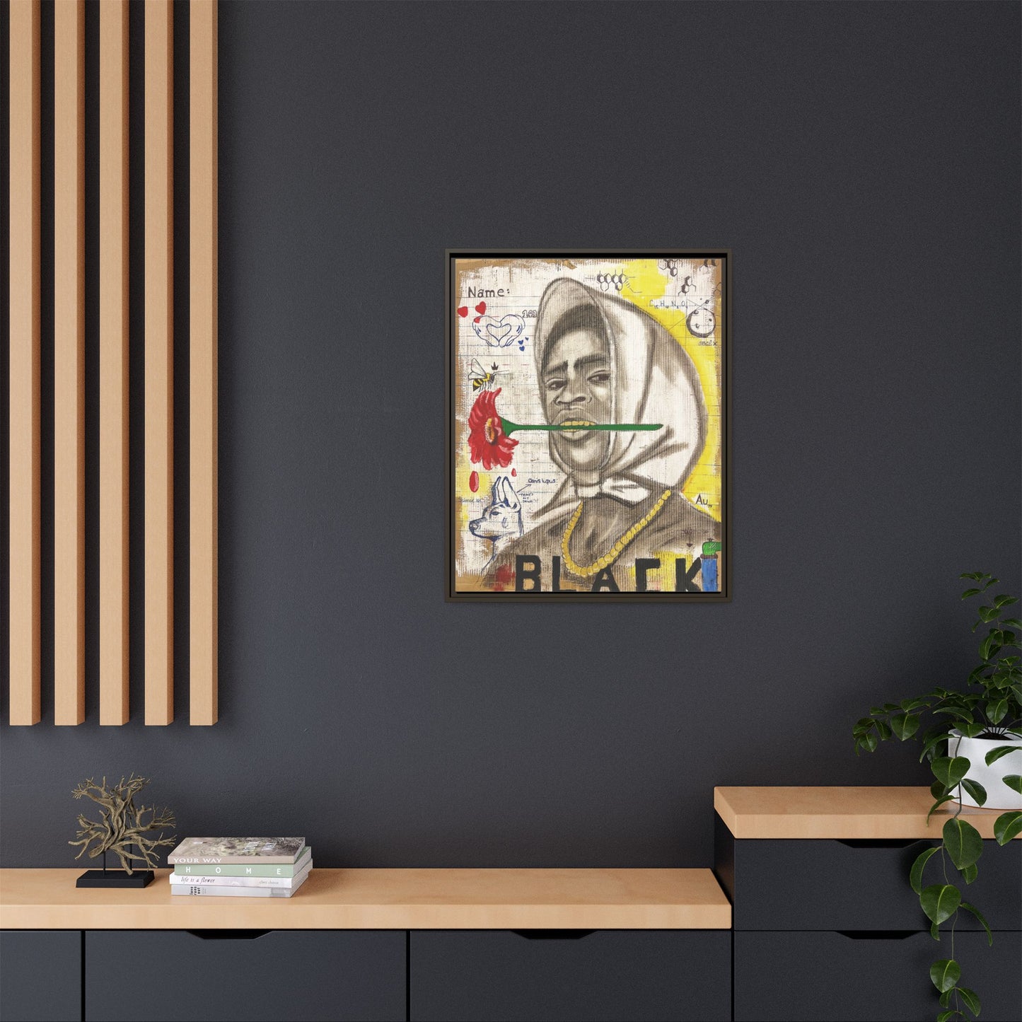 Gold In My Mouth -Framed Matte Canvas Art