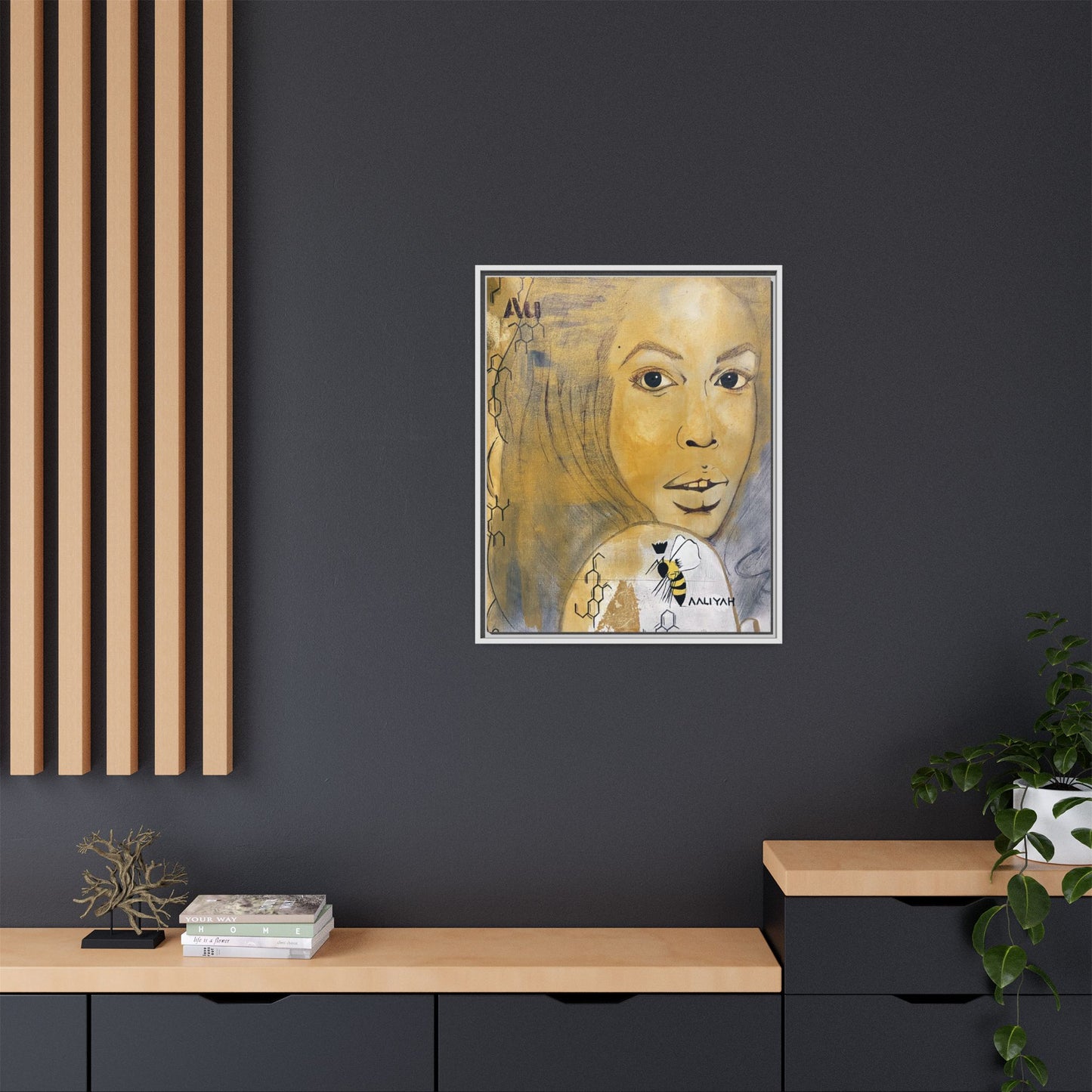 Aaliyah -Multi-Color Framed Matte Canvas