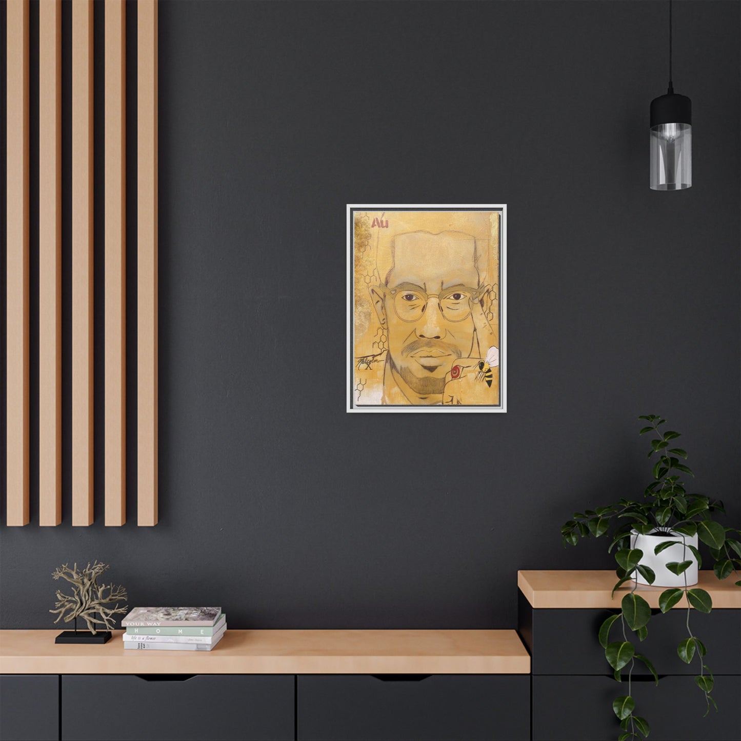 Malcolm X- Gold "Au" Series Framed Art Print Multi-Color