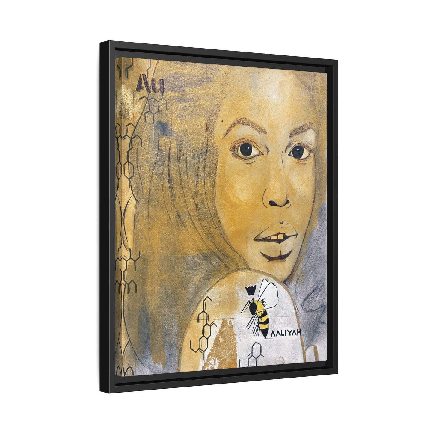 Aaliyah -Multi-Color Framed Matte Canvas