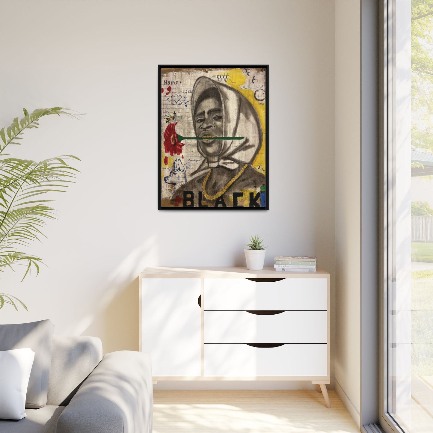 Gold In My Mouth -Framed Matte Canvas Art