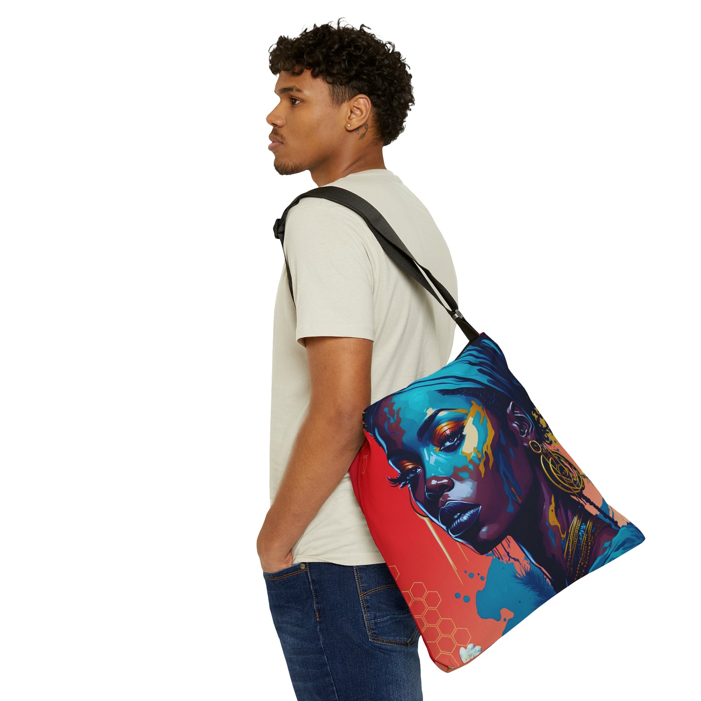 New Type Red Adjustable Tote Bag (AOP)
