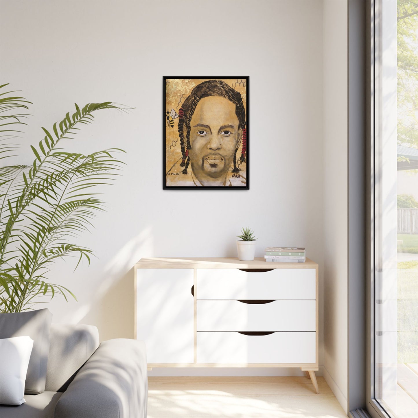 Mr. Morale- Gold "Au" Series Framed Matte Canvas Art