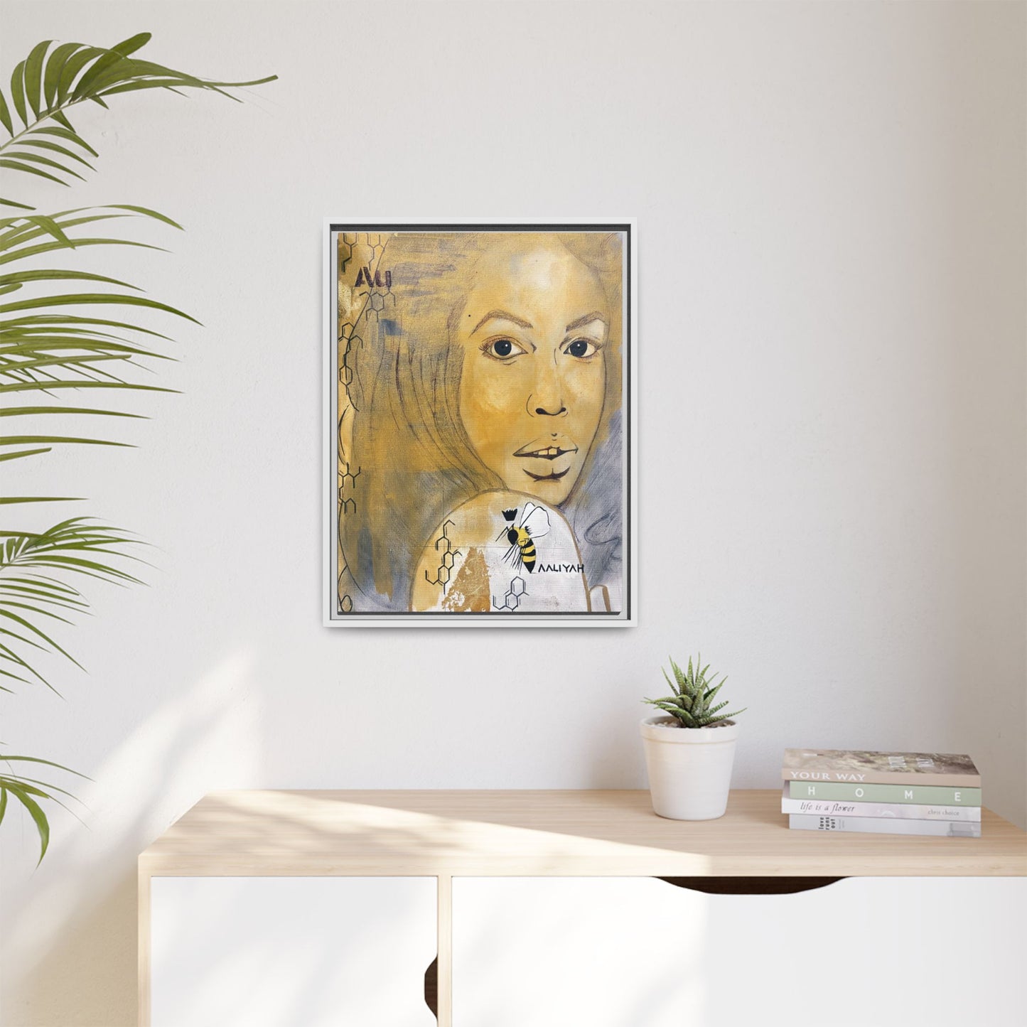 Aaliyah -Multi-Color Framed Matte Canvas