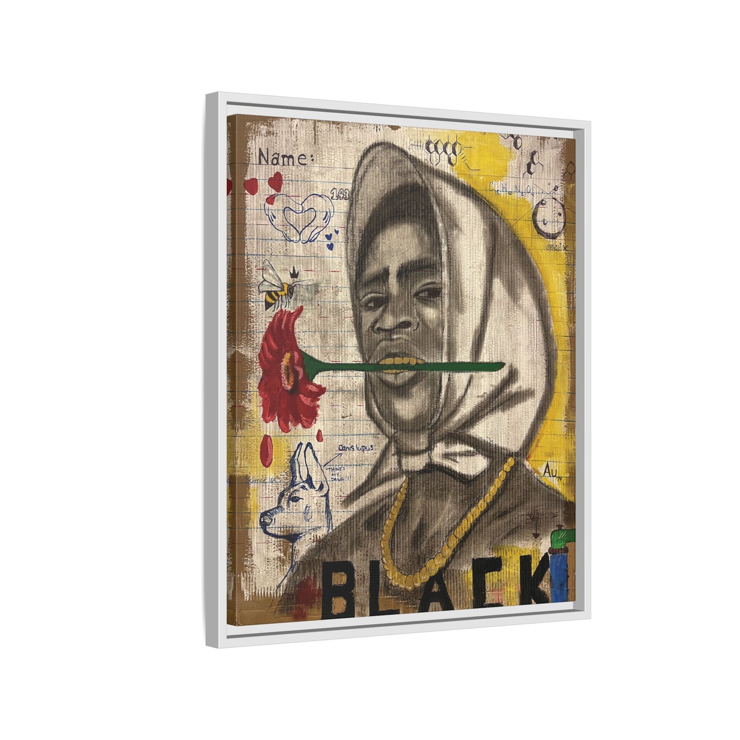 Gold In My Mouth -Framed Matte Canvas Art