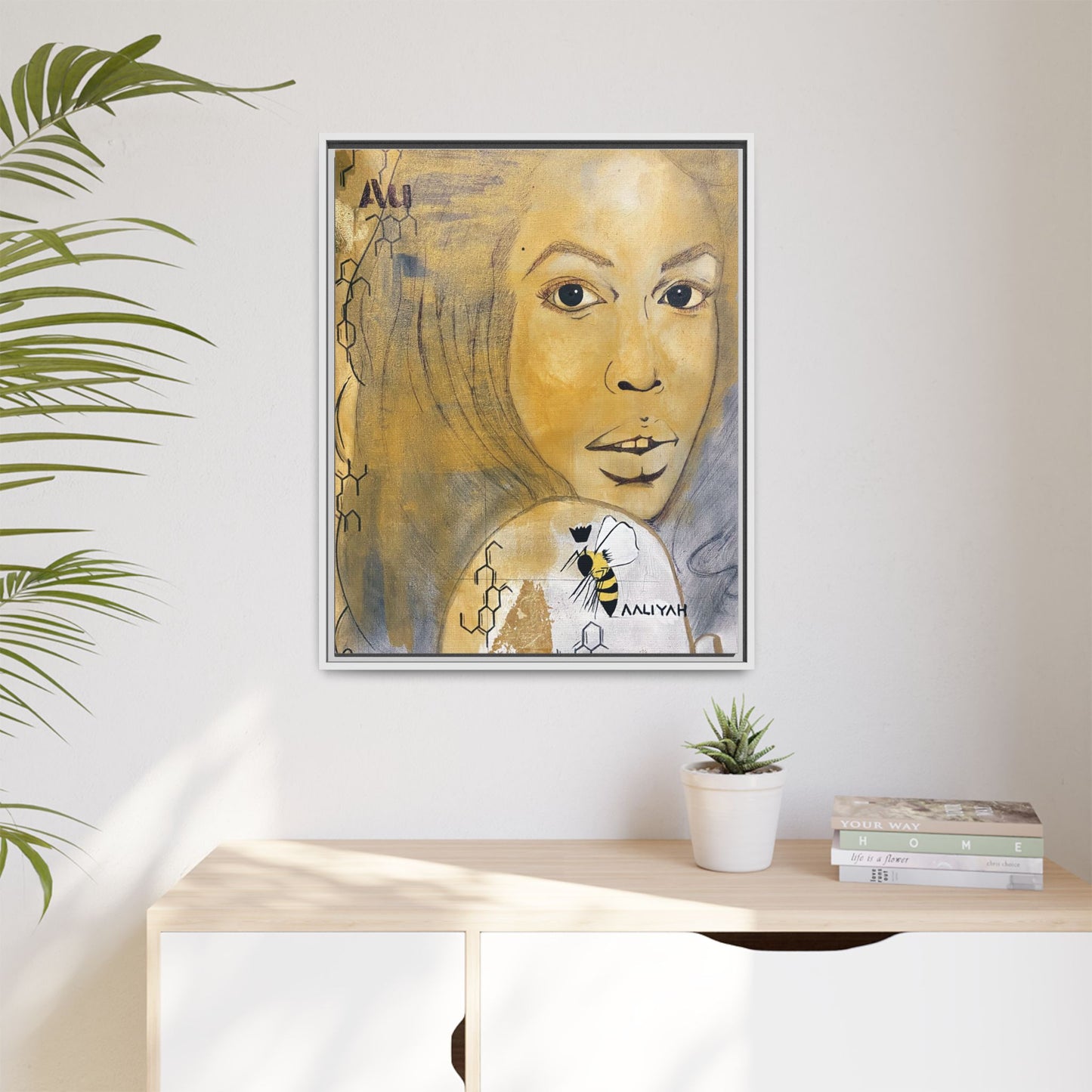 Aaliyah -Multi-Color Framed Matte Canvas