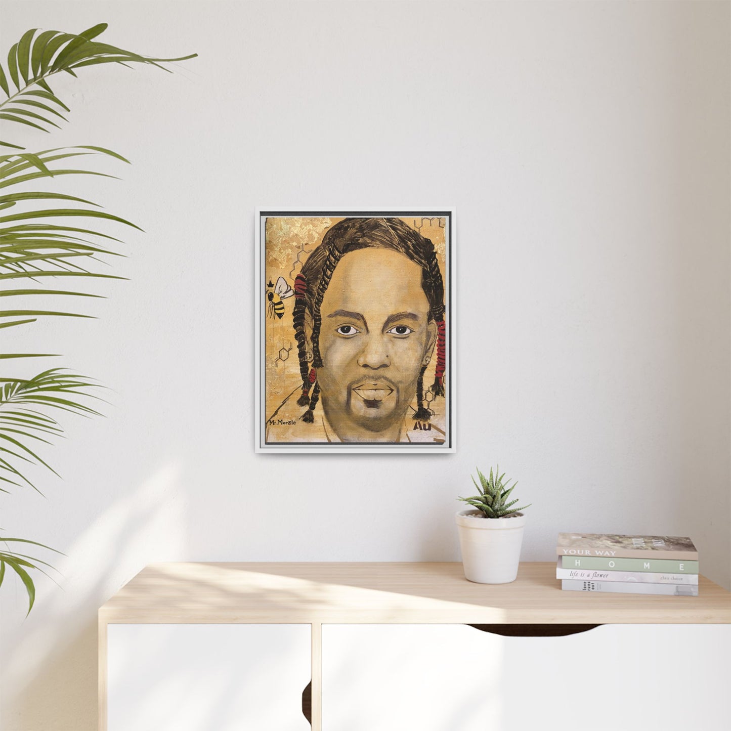 Mr. Morale- Gold "Au" Series Framed Matte Canvas Art
