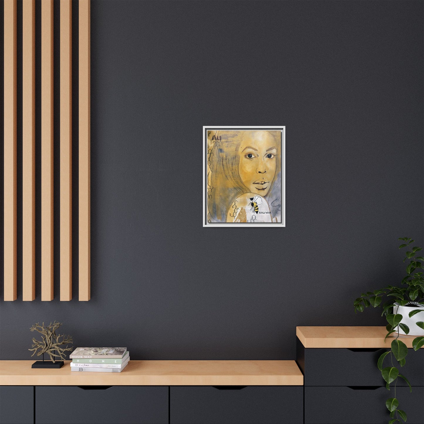 Aaliyah -Multi-Color Framed Matte Canvas