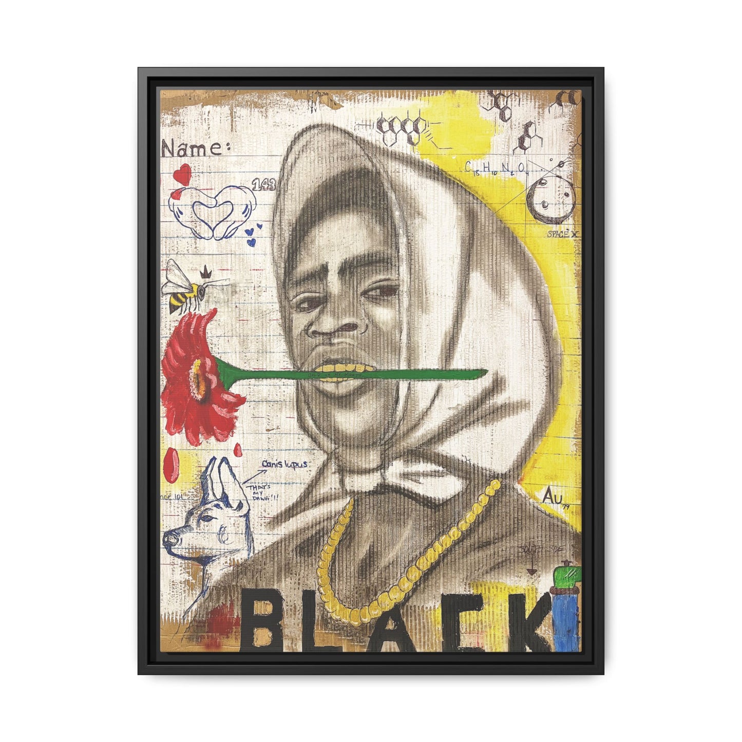 Gold In My Mouth -Framed Matte Canvas Art