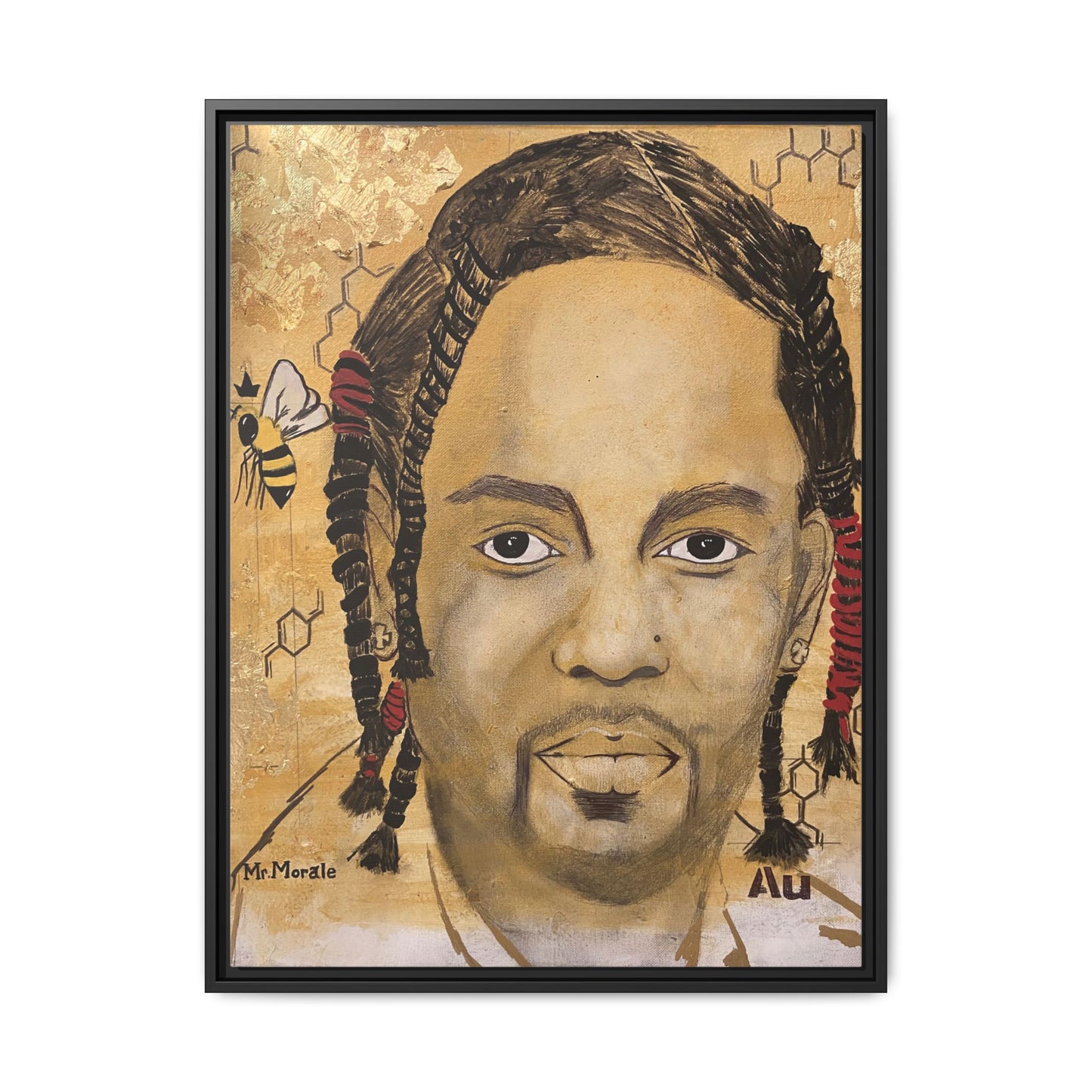 Mr. Morale- Gold "Au" Series Framed Matte Canvas Art