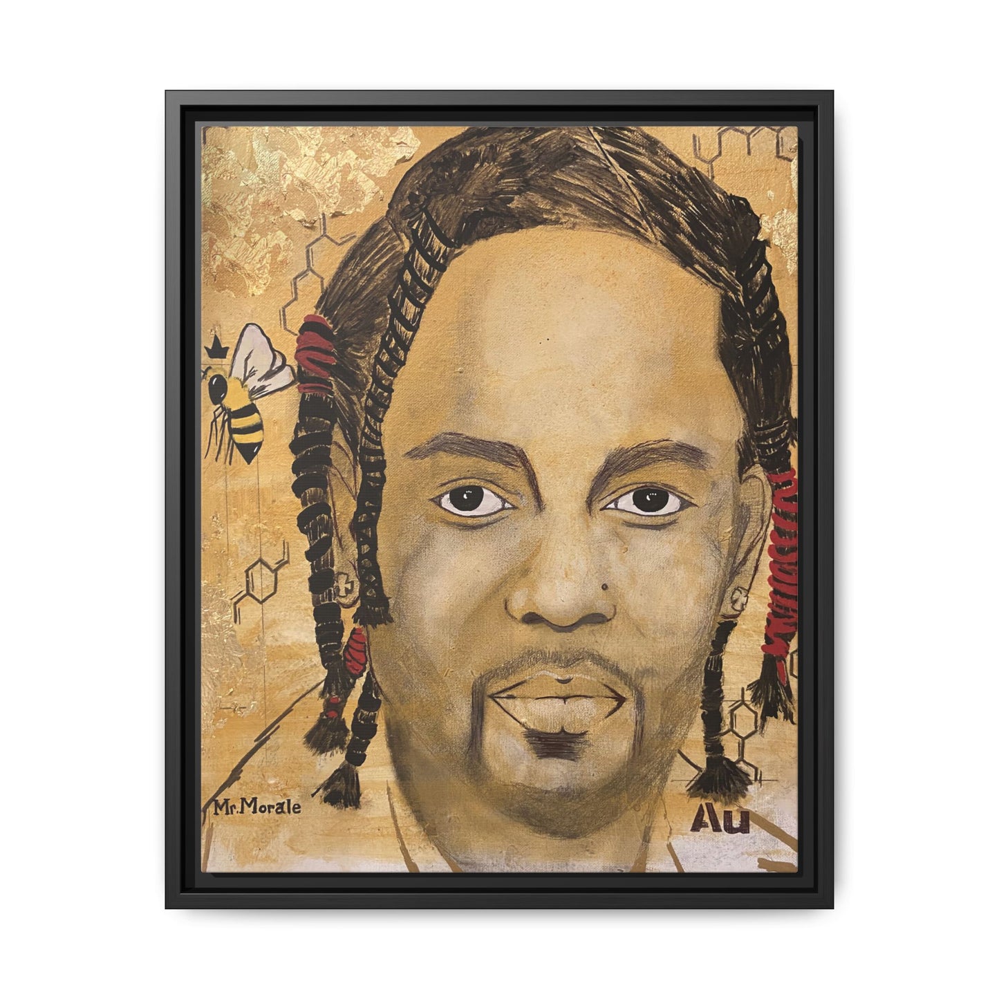 Mr. Morale- Gold "Au" Series Framed Matte Canvas Art