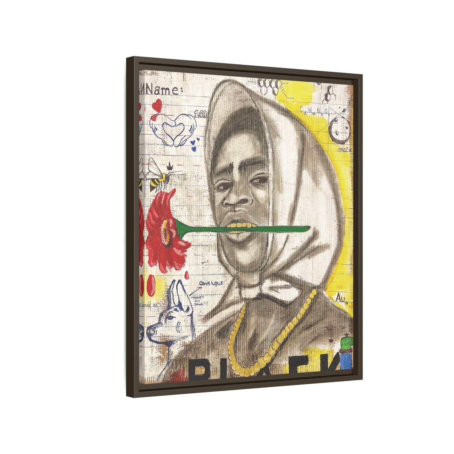 Gold In My Mouth -Framed Matte Canvas Art