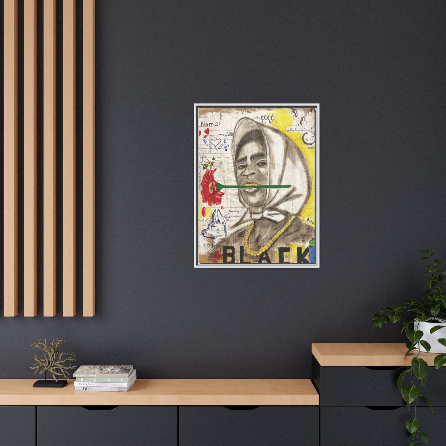 Gold In My Mouth -Framed Matte Canvas Art