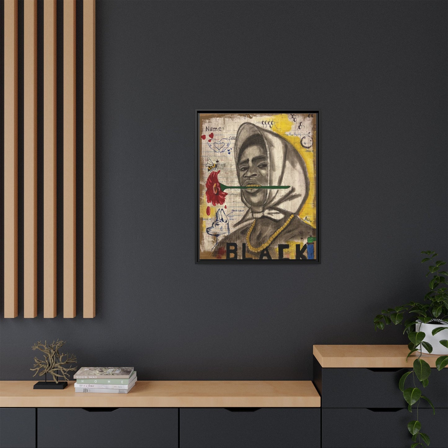 Gold In My Mouth -Framed Matte Canvas Art