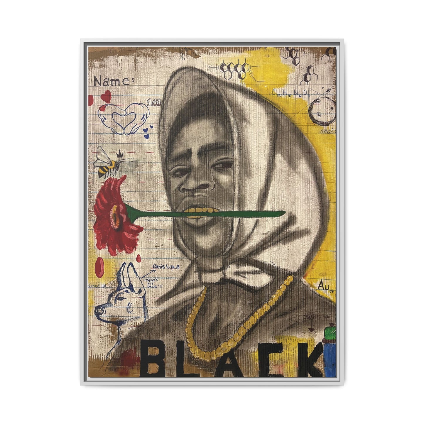 Gold In My Mouth -Framed Matte Canvas Art