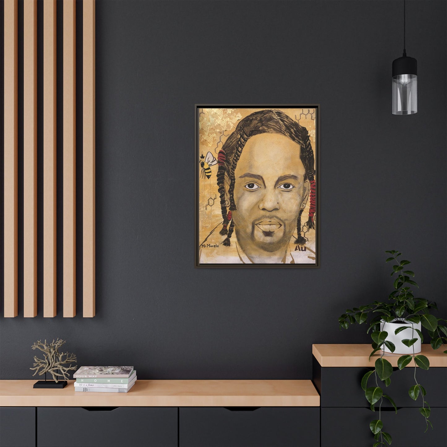 Mr. Morale- Gold "Au" Series Framed Matte Canvas Art