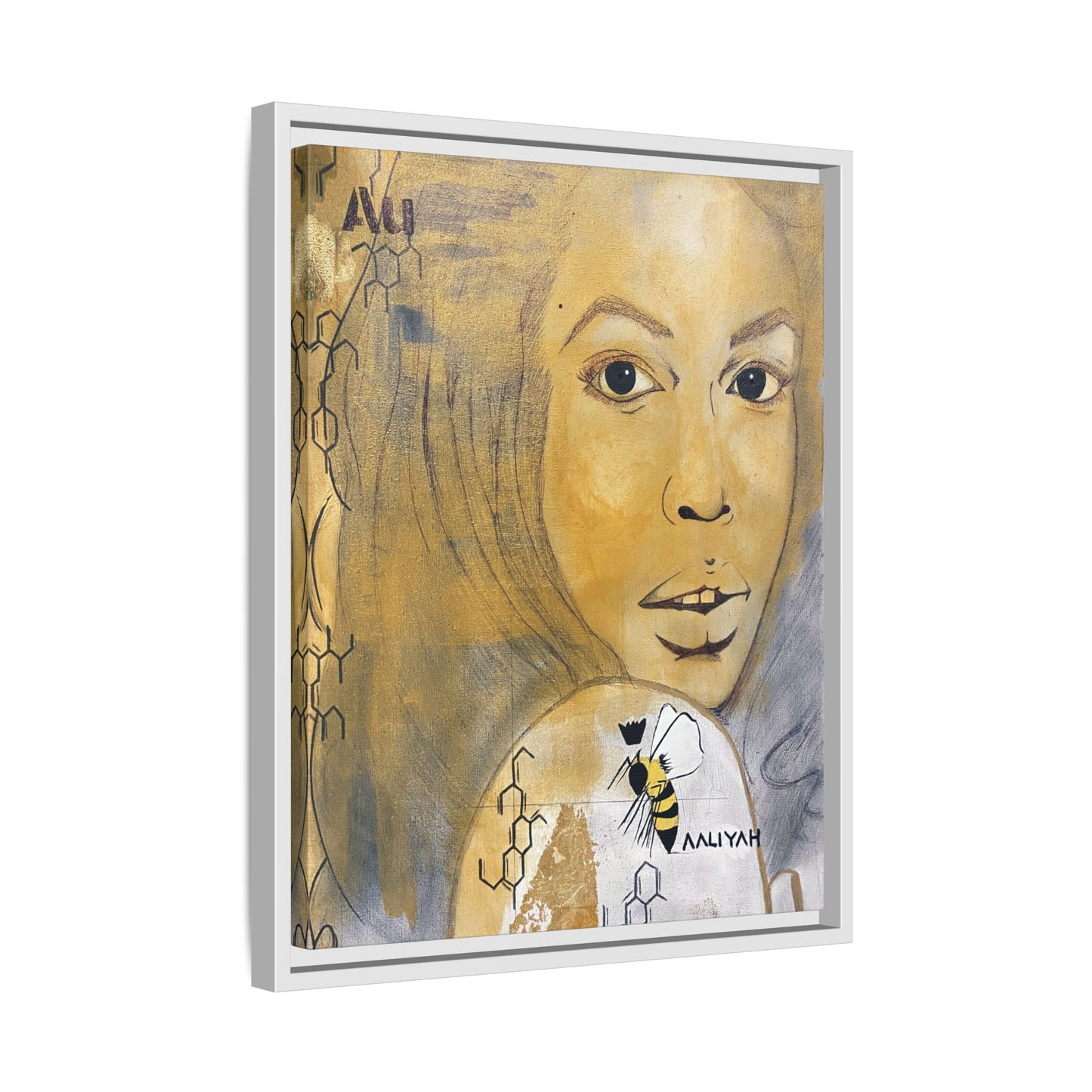 Aaliyah -Multi-Color Framed Matte Canvas