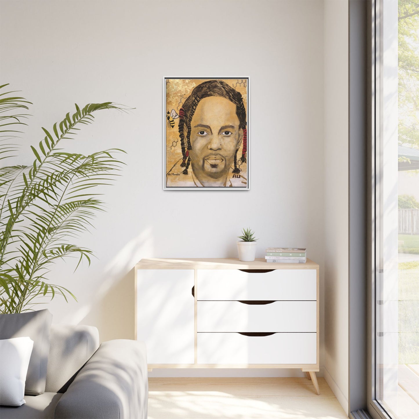 Mr. Morale- Gold "Au" Series Framed Matte Canvas Art