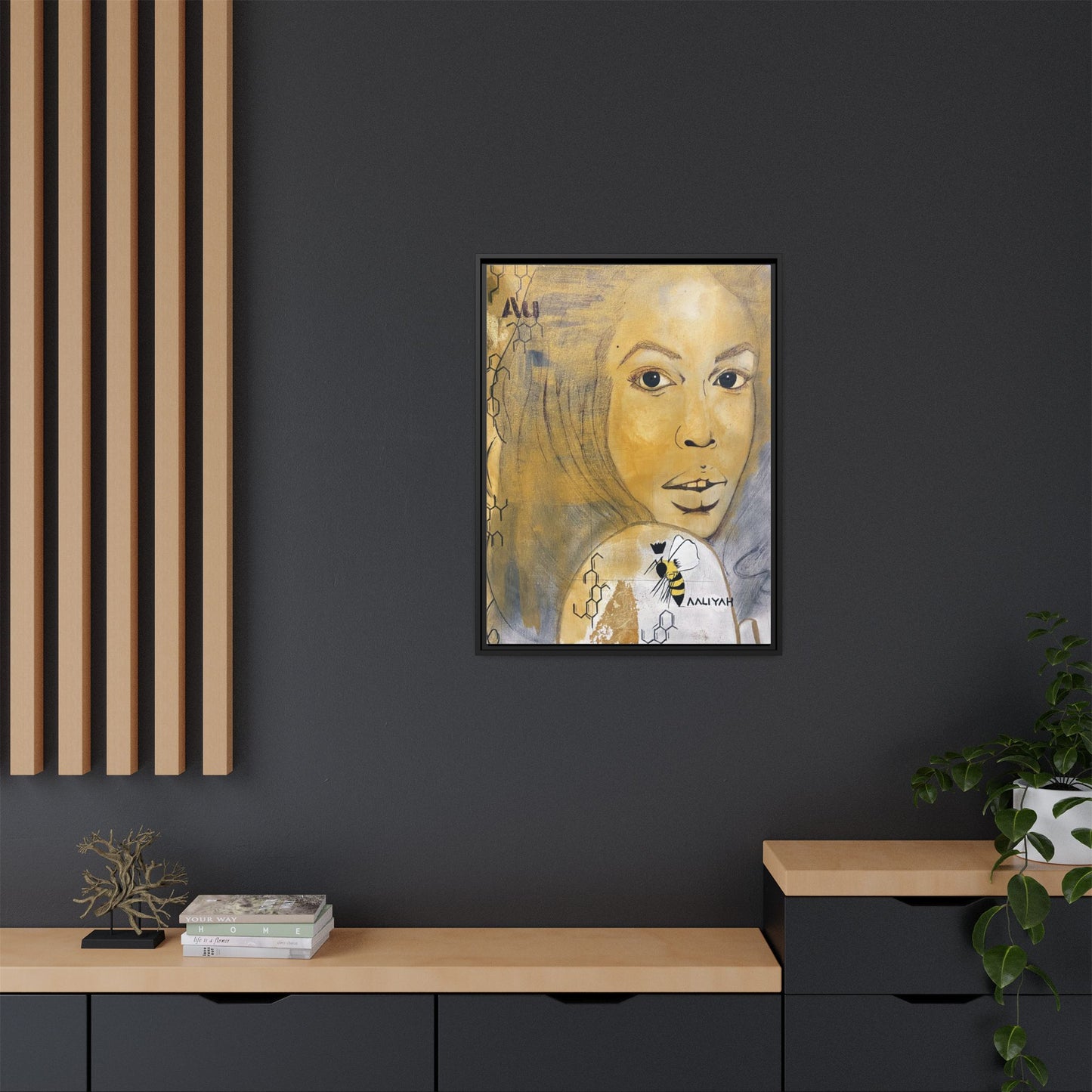 Aaliyah -Multi-Color Framed Matte Canvas