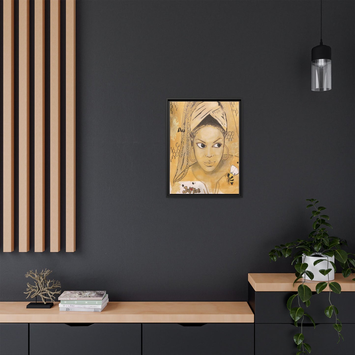 Janet Jackson- Gold "Au" Series Framed Multi-Color Matte Canvas Art -