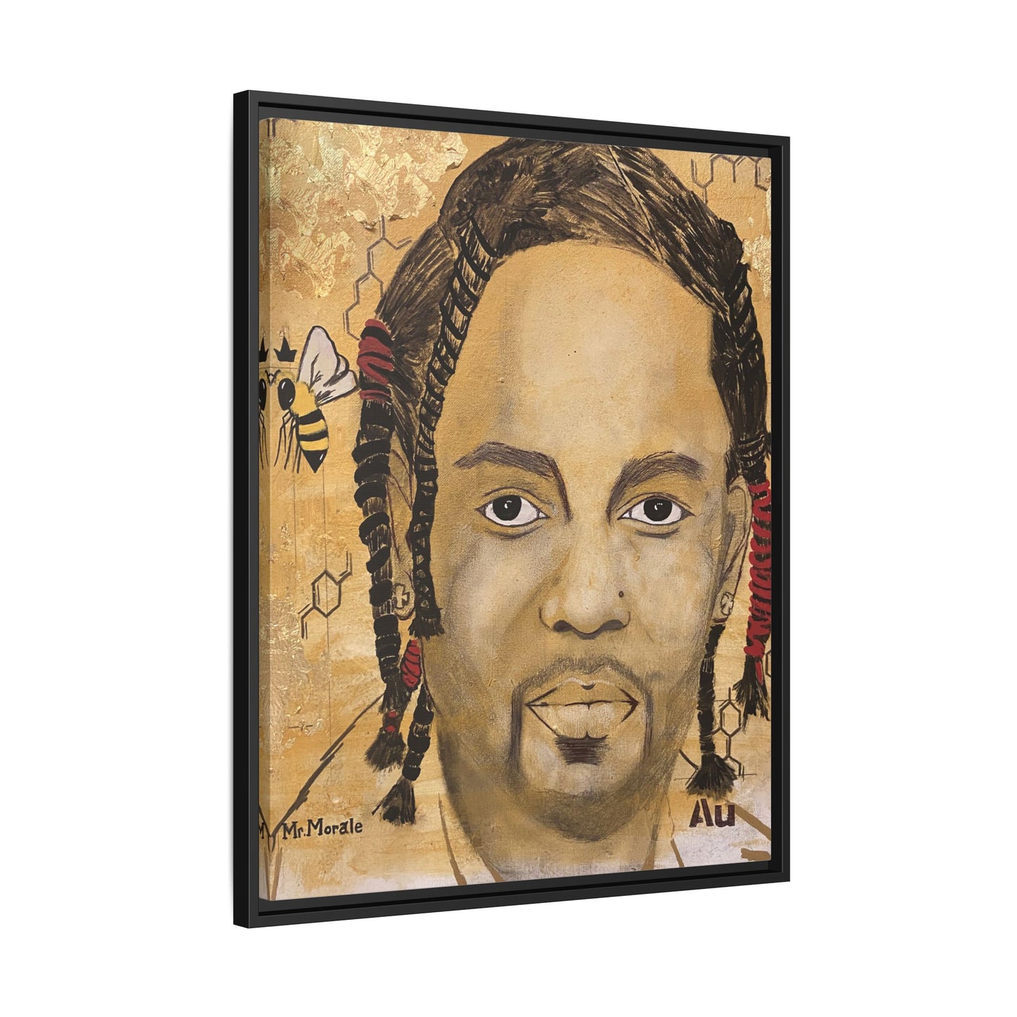 Mr. Morale- Gold "Au" Series Framed Matte Canvas Art