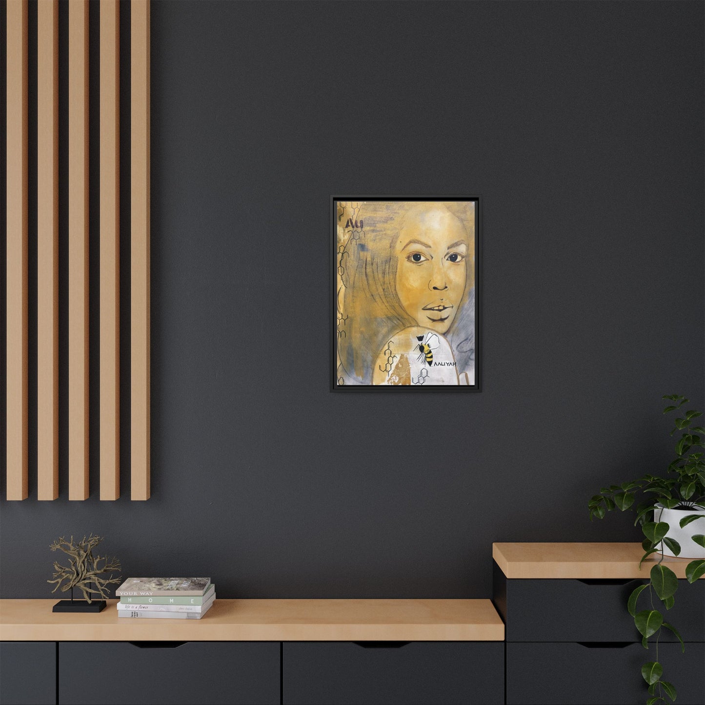 Aaliyah -Multi-Color Framed Matte Canvas