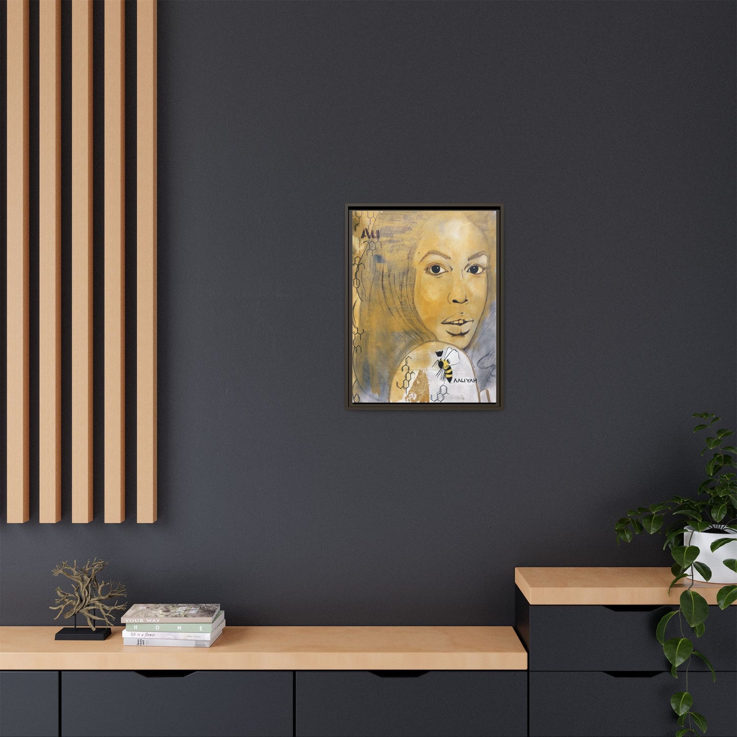 Aaliyah -Multi-Color Framed Matte Canvas