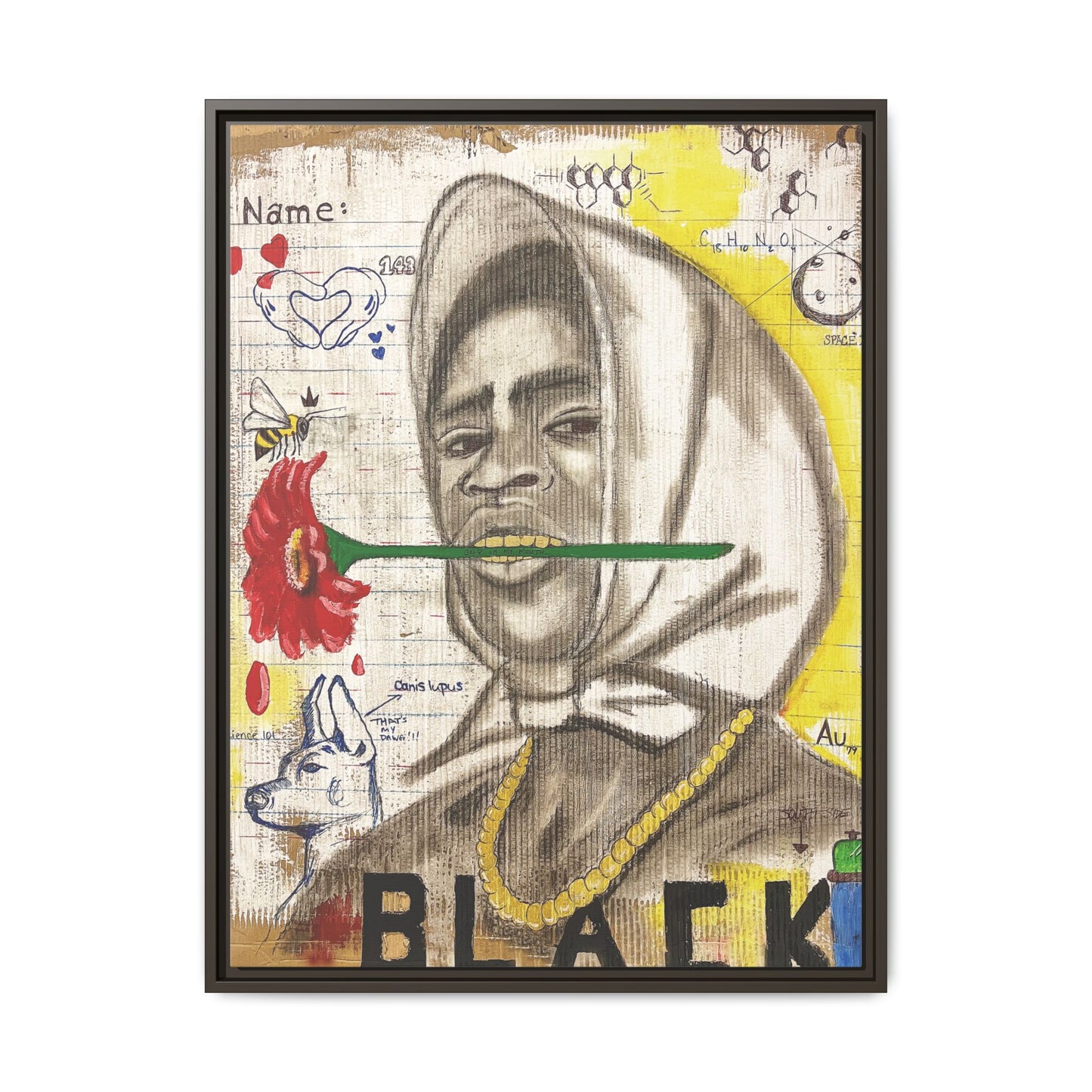 Gold In My Mouth -Framed Matte Canvas Art