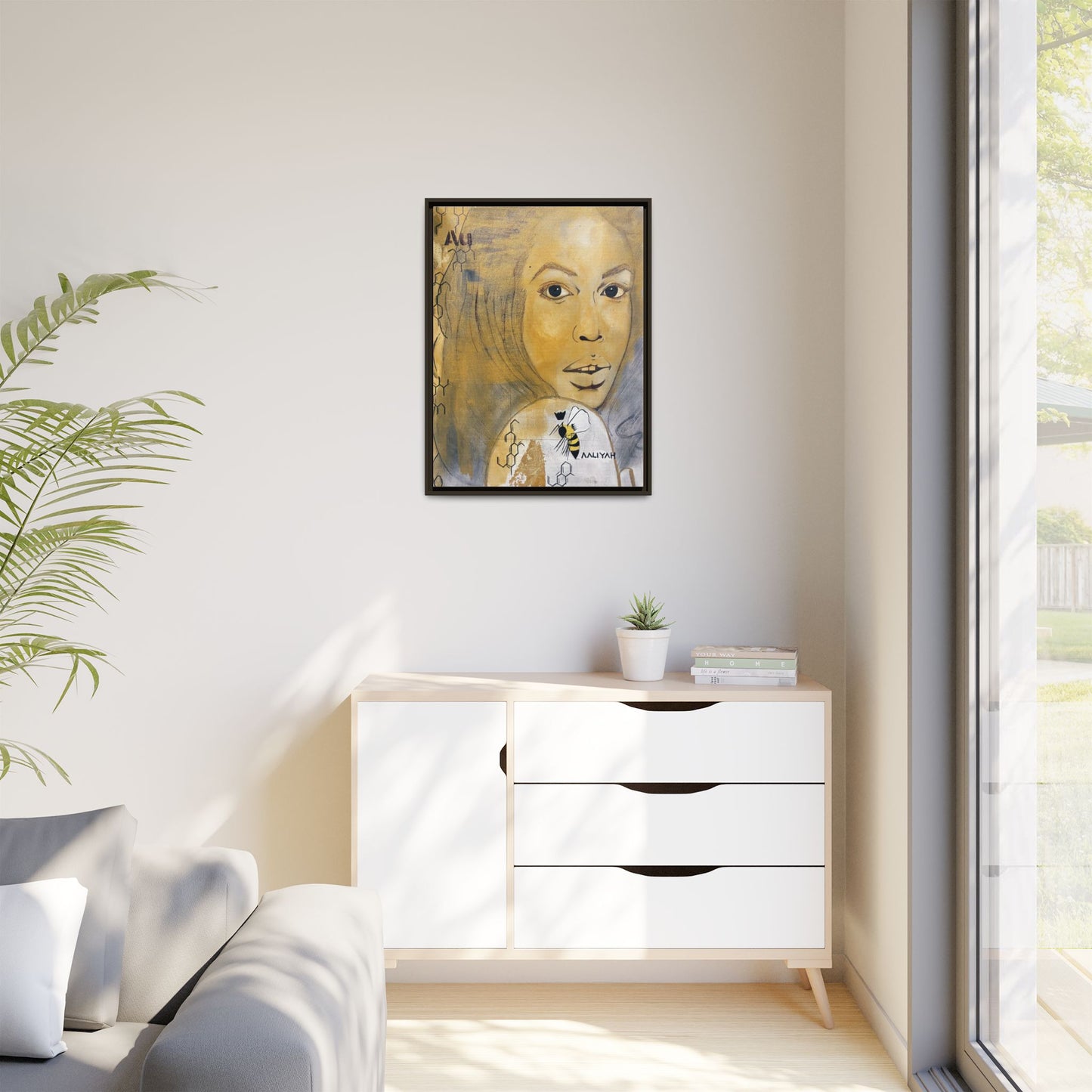 Aaliyah -Multi-Color Framed Matte Canvas