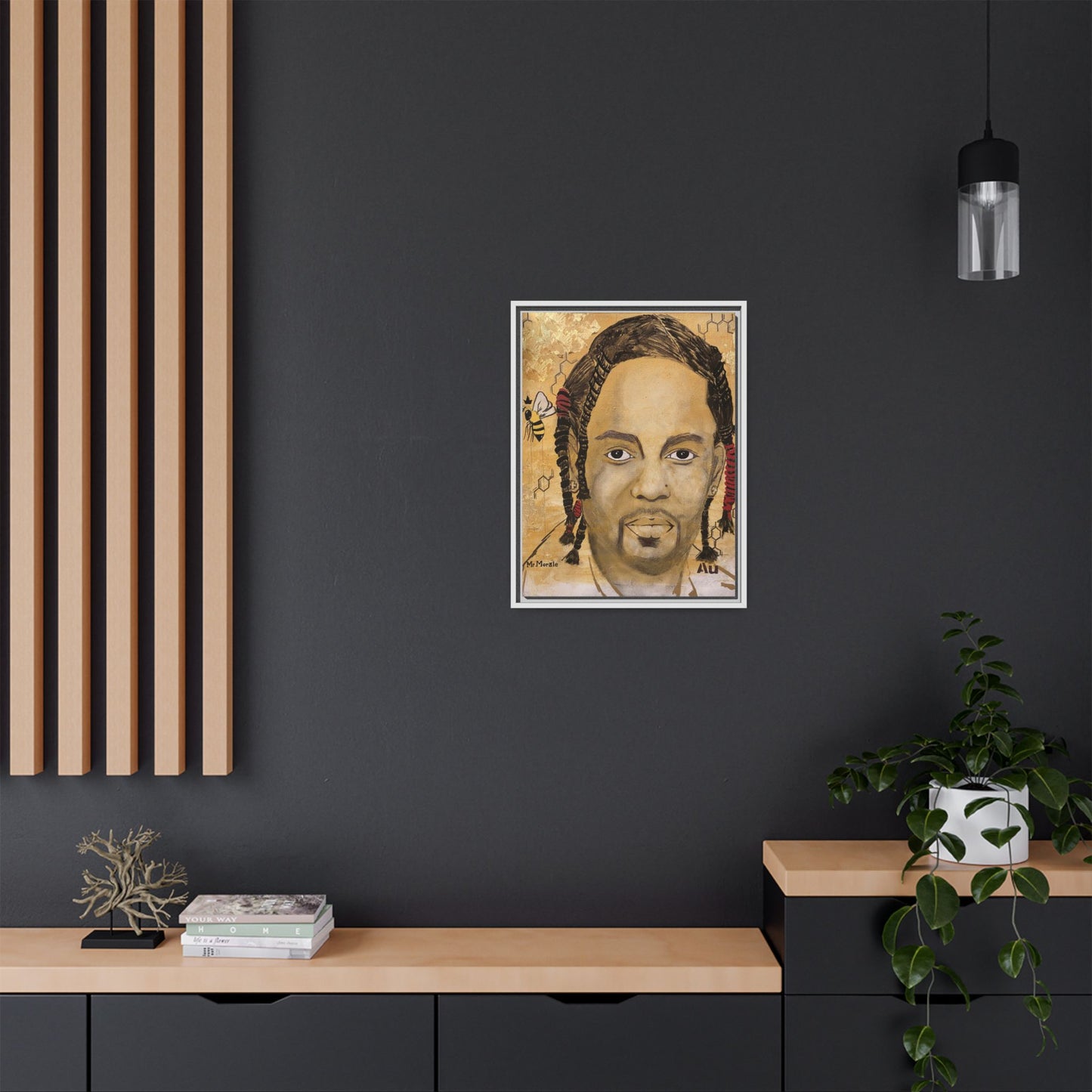 Mr. Morale- Gold "Au" Series Framed Matte Canvas Art