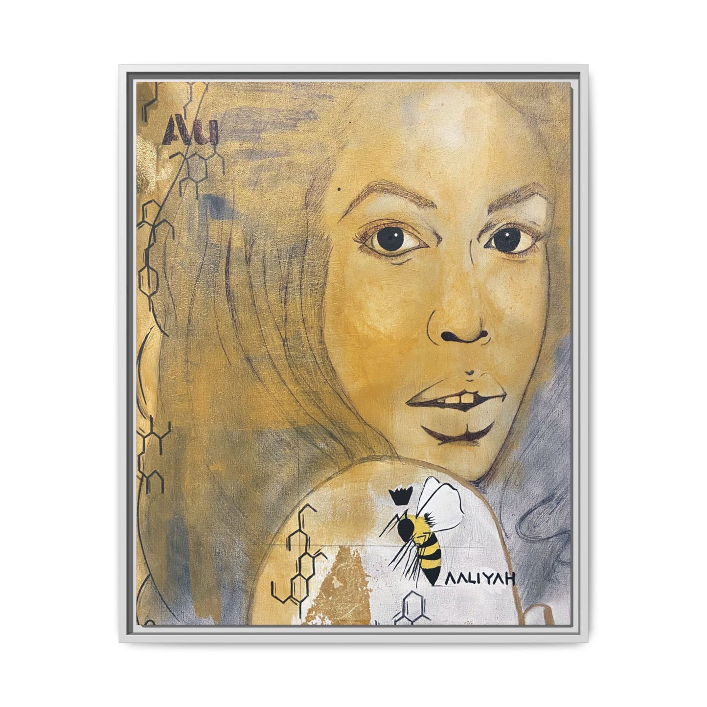 Aaliyah -Multi-Color Framed Matte Canvas
