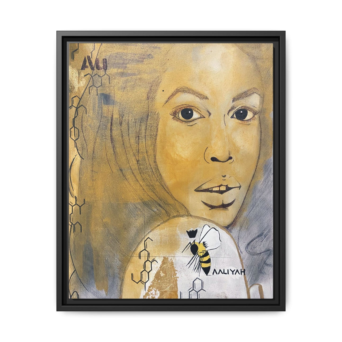 Aaliyah -Multi-Color Framed Matte Canvas