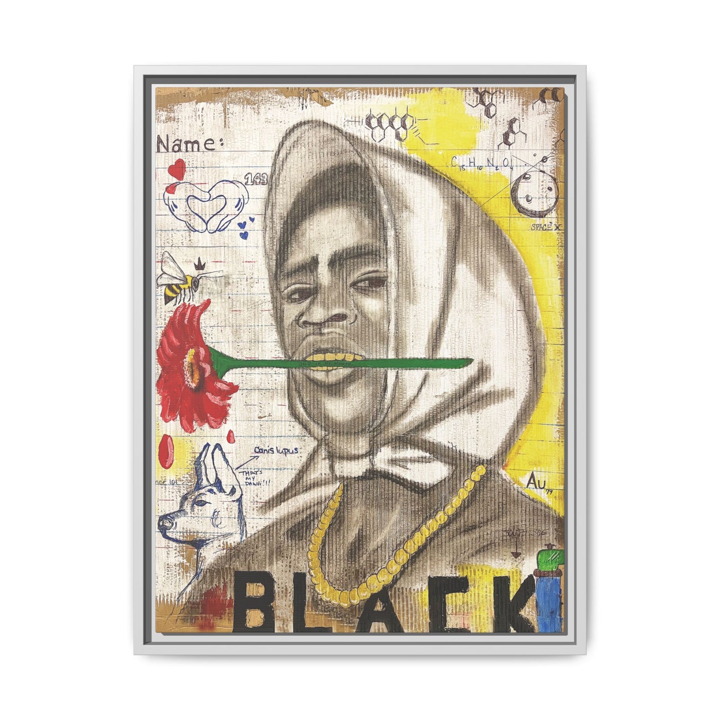 Gold In My Mouth -Framed Matte Canvas Art