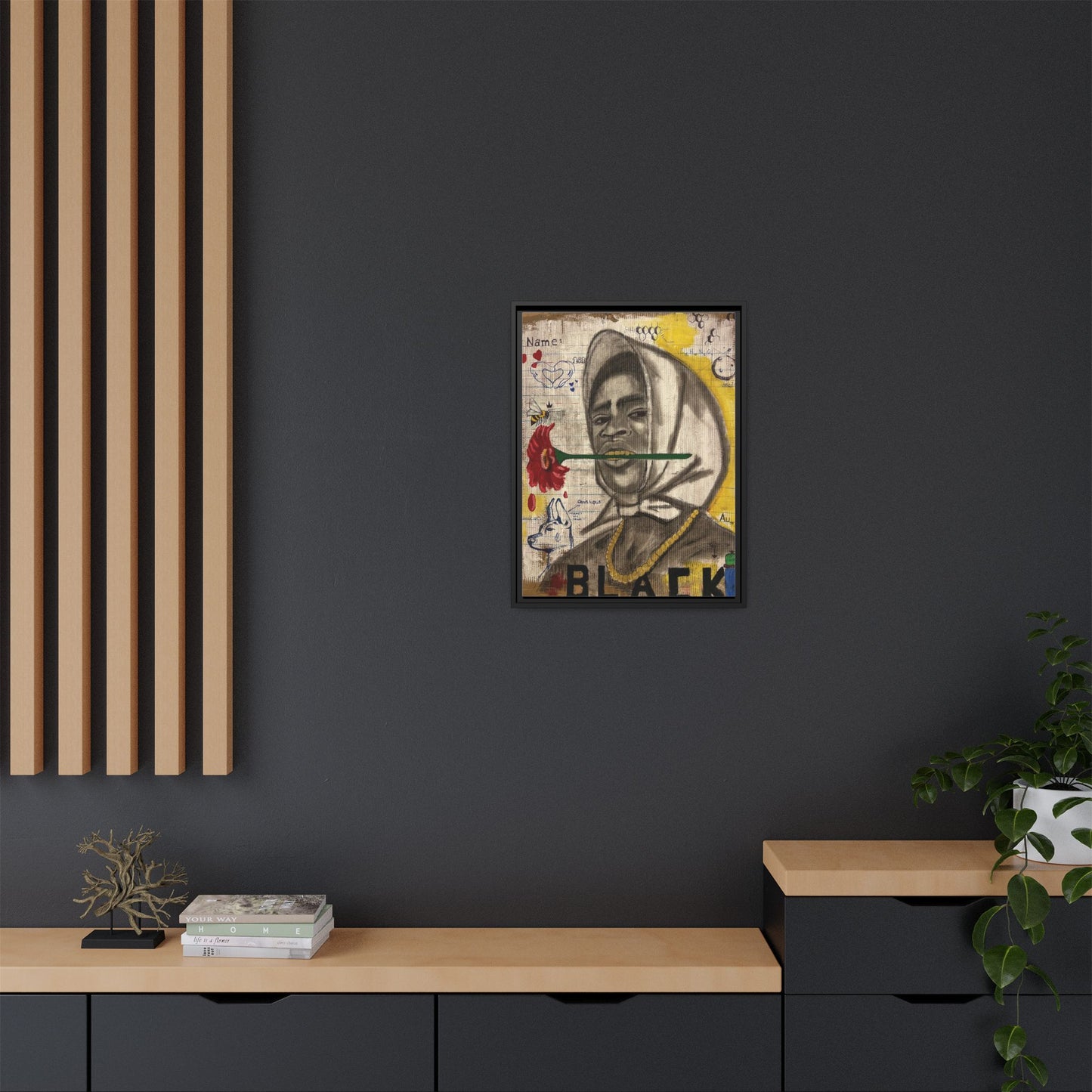 Gold In My Mouth -Framed Matte Canvas Art