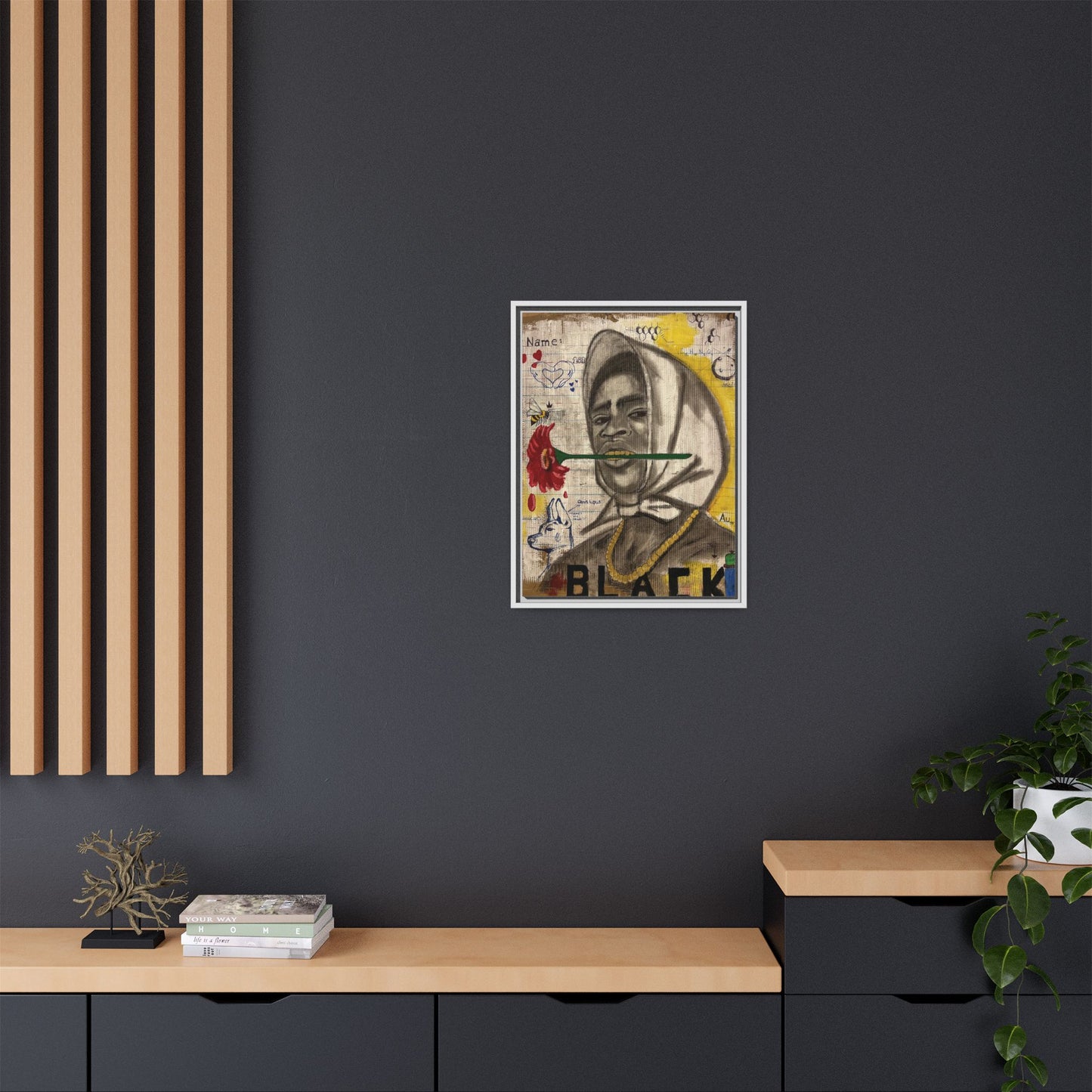 Gold In My Mouth -Framed Matte Canvas Art
