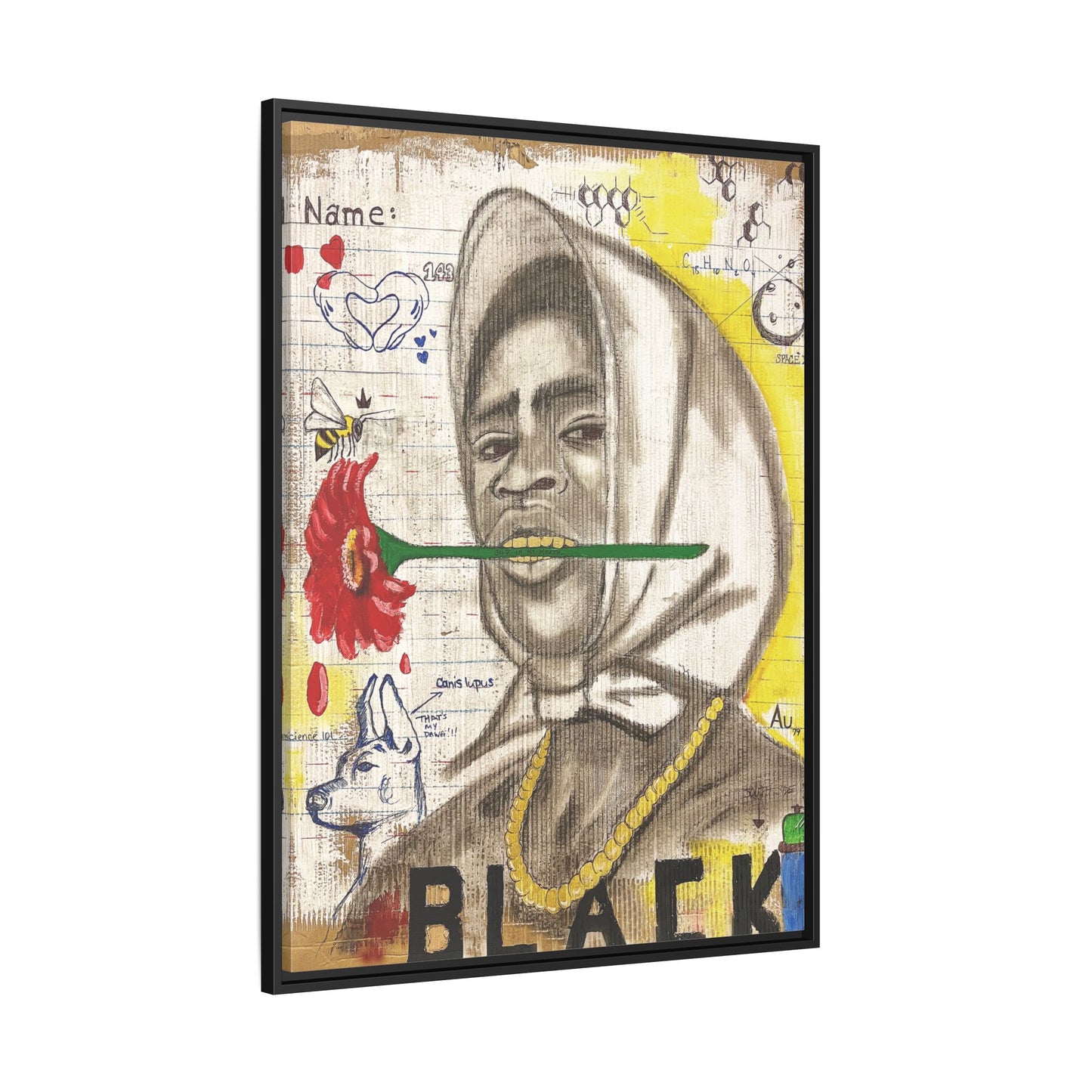 Gold In My Mouth -Framed Matte Canvas Art