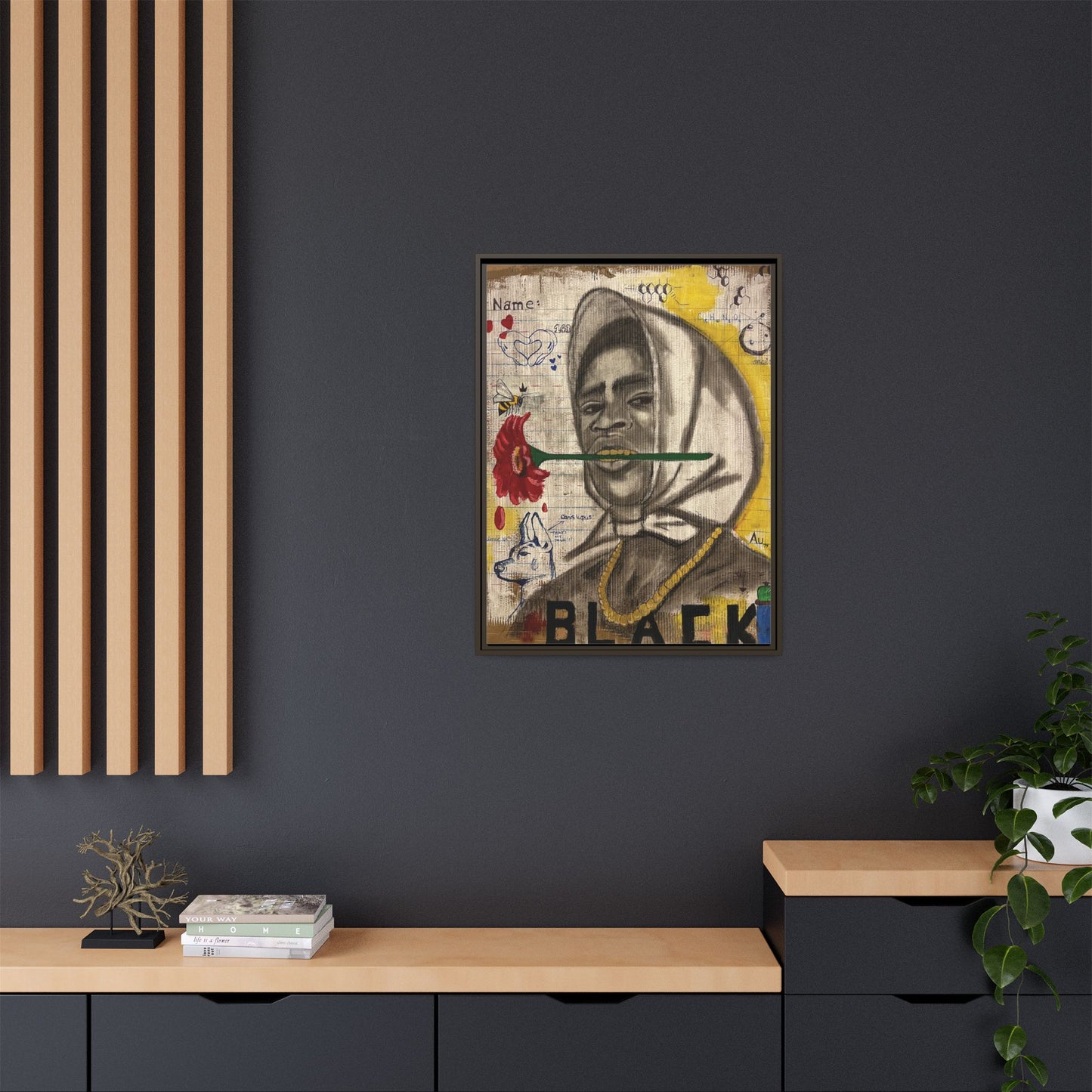 Gold In My Mouth -Framed Matte Canvas Art