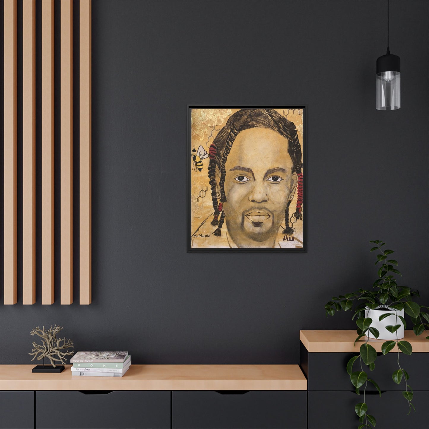 Mr. Morale- Gold "Au" Series Framed Matte Canvas Art