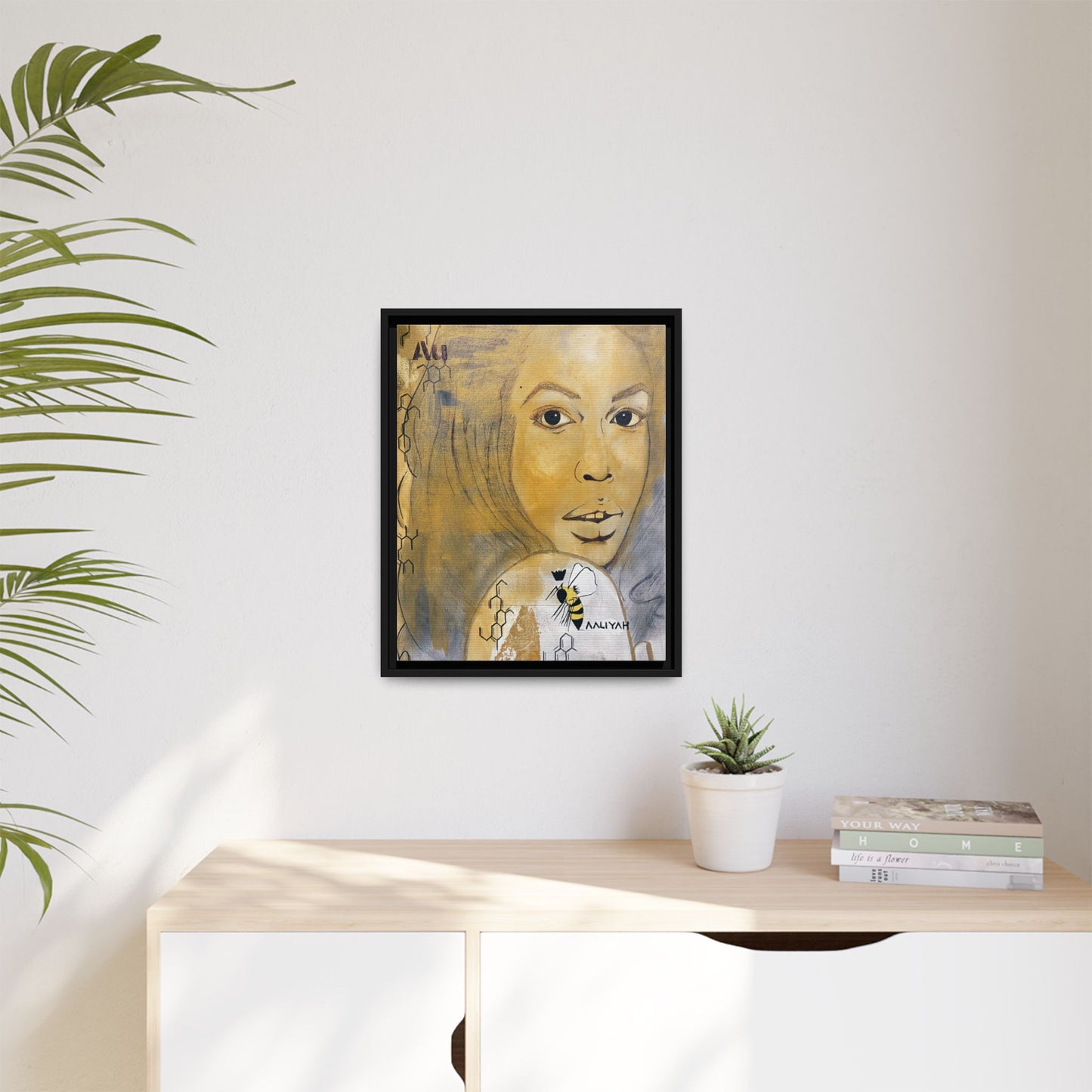 Aaliyah -Multi-Color Framed Matte Canvas
