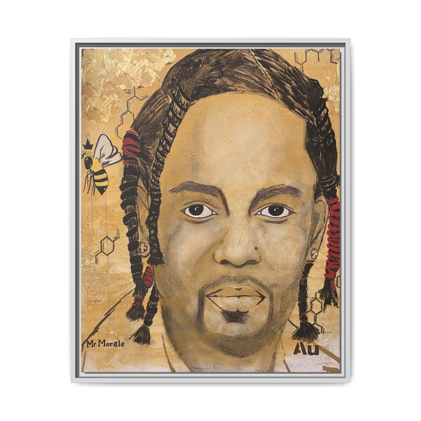 Mr. Morale- Gold "Au" Series Framed Matte Canvas Art