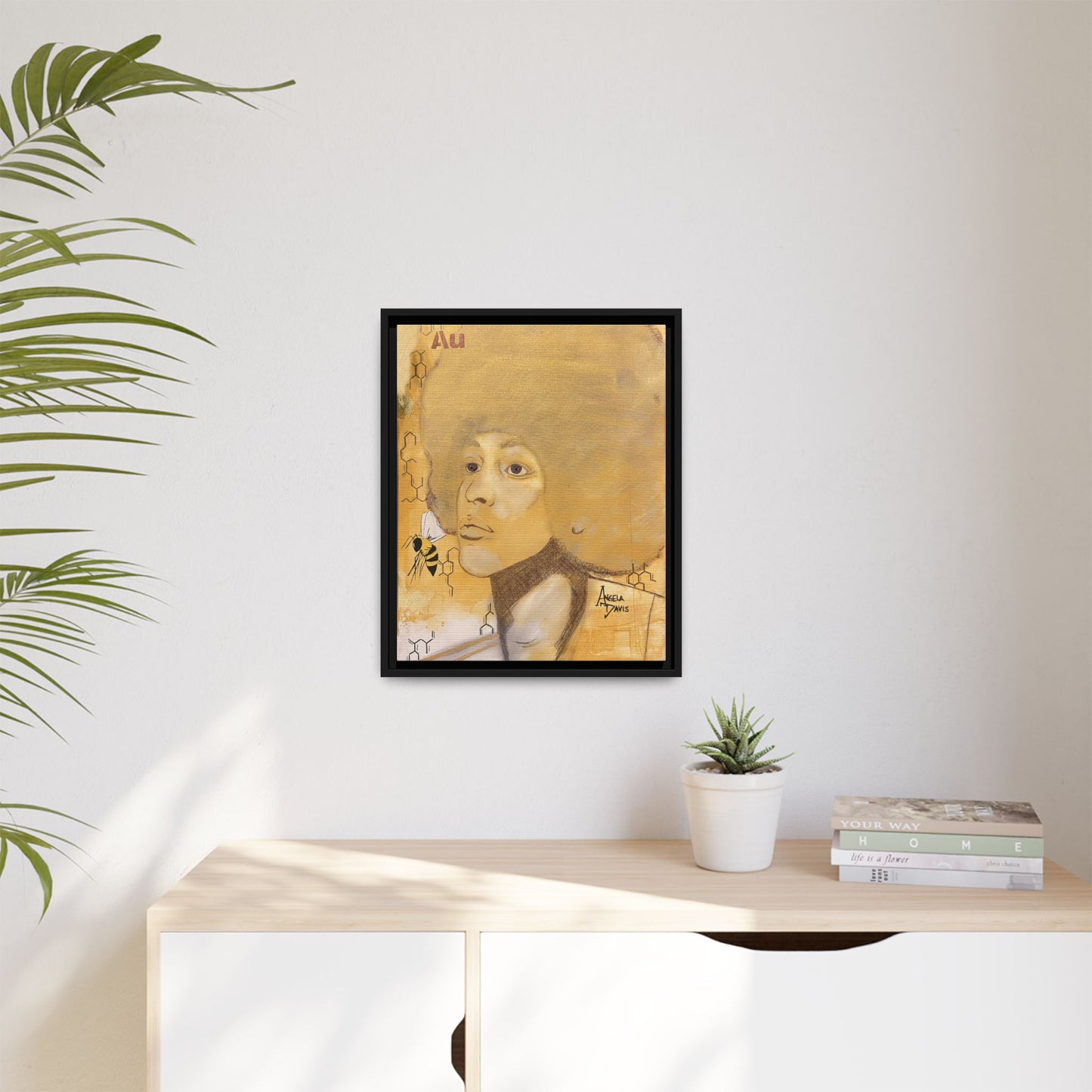 Angela Davis- Gold "Au" Series Framed Matte Canvas Art