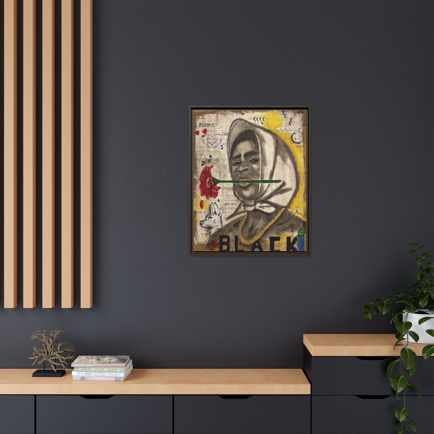 Gold In My Mouth -Framed Matte Canvas Art